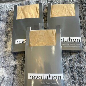 NEW! Set of 3 Revolution Color-Flow Footed Tights